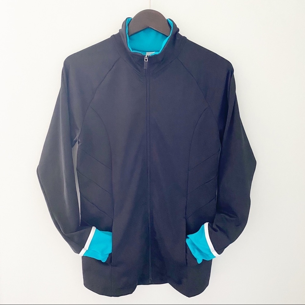 TYR Women's Black/Blue Zip up Sweatshirt